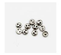 50 UNIDADES Botones Redondos Mini de Metal de 2 Agujeros, Pequeños Botones de Pan para Decoración de Ropa de Muñecas, Bolsos, Costura y Manualidades