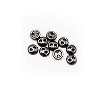 50 UNIDADES Botones Redondos Mini de Metal de 2 Agujeros, Pequeños Botones de Pan para Decoración de Ropa de Muñecas, Bolsos, Costura y Manualidades