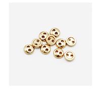 50 UNIDADES Botones Redondos Mini de Metal de 2 Agujeros, Pequeños Botones de Pan para Decoración de Ropa de Muñecas, Bolsos, Costura y Manualidades