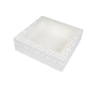 50 unidades - Cajas Pastelería Con Ventana 'Thepack' 250 G/M2 + Opp 32X32X10 Cm Blanco Cartón Ondulado Nano-Micro