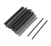 50 unidades Conector recto de 2,54 mm, pin male plug 2.54mm pitch, paso doble hila clavijas cabezales tira, 1 x 40 pines, para bricolaje electrónico, creación de prototipos