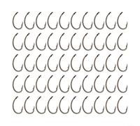 50 unidades de anzuelos de pesca de carpa con caña curva con aparejos de pelo, ganchos de púas, herramientas portátiles para pescadores 2# 4# 6# 8# 10# (10#)