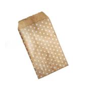50 unidades de bolsas pequeñas de papel kraft con puntos, tarjetas de felicitación, invitaciones, bolsas de regalo de papel, puntos marrones, 50 unidades