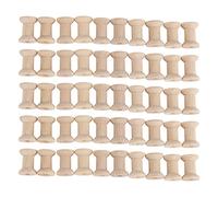 50 unidades de carretes de hilo de madera pulidos, carretes vacíos de madera para manualidades, grandes carretes retro reutilizables para bricolaje con acabado liso, ideales para e