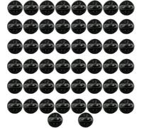 50 unidades de cierres de mariposa de goma para alfileres, fabricación de joyas, sombreros, insignias uniformes (negro, 11,5 mm de diámetro)