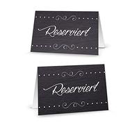 50 unidades de clásica Negro elegante Reservado blancos de carteles de mesa austeller - de tarjetas pequeñas Cartones para la mesa de reserva de invitados - con cualquier lápiz escribir. Reservado de