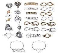 50 unidades de conectores para joyas, aleación, símbolo del infinito, colgante de metal, colgante para joyas, manualidades, colgante, colgante, collar, pulsera, accesorios, Metal