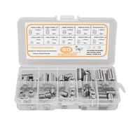 50 unidades de inserciones roscadas, tuerca de reparación de rosca M5x0.8, inserto de reparación para conversión de rosca en acero inoxidable con caja de almacenamiento para