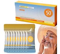 50 unidades de mini cremas solares en tamaño de viaje, protección solar factor 50+, loción UVA/UVB resistente al sudor