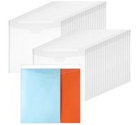 50 unidades de organizadores de papel para álbumes de recortes, de polipropileno transparente, versátil, para papel de scrapbook y fotos, con cierre de hebilla para un acceso rápido y ordenado