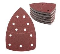 50 unidades de papel de lija triangular, 11 agujeros, almohadillas de lijado de grano 60, papel de lija con para lijadora triangular, 155 x 108 mm