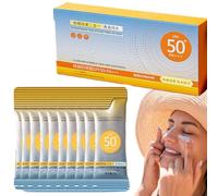 50 unidades de protección solar en tamaño de viaje, mini crema solar resistente al sudor y extra resistente al agua, loción con protección UVA/UVB, protector solar con factor de protección solar 50+