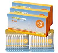 50 unidades de protector solar de tamaño para viajes, mini protector solar resistente al sudor y extra impermeable, loción protectora solar con protección UVA/UVB, protector solar con factor de