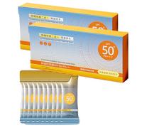 50 unidades de protector solar de tamaño para viajes, mini protector solar resistente al sudor y extra impermeable, loción de protector solar con protección UVA/UVB, protector solar con factor de
