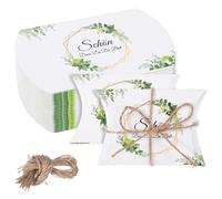 50 unidades de regalos de boda llenos de amor, pegatinas con texto en inglés "Schön" Dass Du Da Bist Aufkleber Gastgeschenke Konfirmation, Geschenkboxen Hochzeit für Süßigkeiten, Chocolate, Kekse