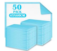 50 Unidades Empapadores Bebe, 45x60cm Cambiador Desechable Bebe, Forro para Cambiar Pañales, Tacto Suave y Absorción Protector Cama Prueba de Fugas para Adultos Bebé