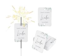 50 unidades etiquetas para bengalas de boda - sostenedor de letreros, deja que nuestro amor brille, colgante para fiestas de aniversario