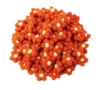 50 unidades flores crochet puff lana apliques accesorios pelo ropa bolsos