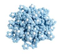 50 unidades flores crochet puff lana apliques accesorios pelo ropa bolsos