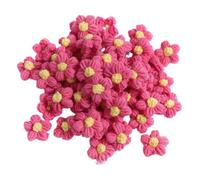 50 unidades flores crochet puff lana apliques accesorios pelo ropa bolsos