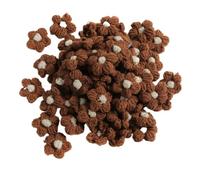50 unidades flores crochet puff lana apliques accesorios pelo ropa bolsos