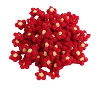 50 unidades flores crochet puff lana apliques accesorios pelo ropa bolsos