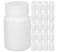 50 Unidades Frasco de Pastillas Rellenable de 30ml, PE Blanco con Tapa | Recipiente Redondo de Boca Ancha, Cierre Hermético, para Suplementos y Organización Diaria en Oficina