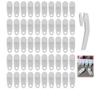 50 Unidades Ganchos Deslizantes Reforzados para Cortinas con Riel Extensible De Repuesto, Cortinas De Plástico Blancas, Universales Y Compatibles con Valiant, Stanley, Swish, Kirsh Y Acrimo
