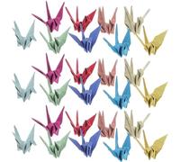 50 Unidades Grullas de Papel de Origami con Purpurina Dorada, Adorno Elegante para Usar, Accesorio Adecuado para Bodas y Propuestas Fotográficas Varios Estilos