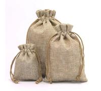 50 unidades/lote de 10 x 14 cm, bolsa de regalo natural con cordón, bolsas de regalo adecuadas para bodas, fiestas, regalos, recuerdos de fiesta (caqui)