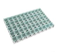 50 unidades para componentes SMD, juego de cajas de almacenamiento de plástico para electrónica, contenedores de almacenamiento con borde elástico para resistencias, condensadores, bricolaje, hobby