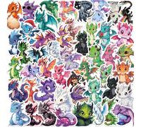 50 unidades Pegatinas de dragones de la Antigua Grecia en estilo chibi, pegatinas de dragones europeos para personalizar, aptas para ordenadores portátiles, teléfonos móviles y botellas de agua.