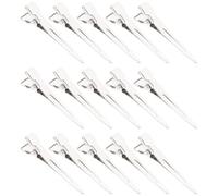 50 Unidades Pinza de Pato para Cabello Fino y Rizado, Aleación Plateada | Acabado Liso, Resistente al Óxido Tirones, Adecuado para Maquillaje, Lavado Facial y Salón