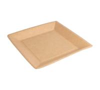 50 Unidades - Platos Cuadrados Lacados 255 G/M2 18X18 Cm Natural Cartón