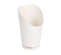 50 Unidades - Vasos Fritas Abiertos 'Plastic Free' 16 Oz - 480 Ml 242 G/M2 Ø8,5X13,5 Cm Blanco Cartoncillo