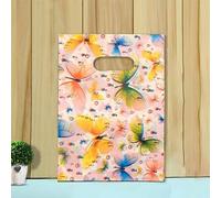 50 Unids 15x2 0cm/20x30cm Bolsa Pequeña para Joyas Patrón Lindo Bolsa de Plástico con Asa Bolsas de Regalo Dulce Galleta Fiesta Favor Embalaje Bag-M-15x20cm
