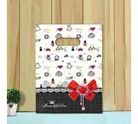 50 Unids 15x2 0cm/20x30cm Bolsa Pequeña para Joyas Patrón Lindo Bolsa de Plástico con Asa Bolsas de Regalo Dulce Galleta Fiesta Favor Embalaje Bag-L-20x30cm