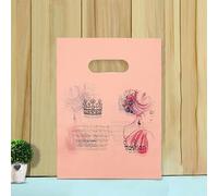 50 Unids 15x2 0cm/20x30cm Pequeña Bolsa de Joyas Patrón Lindo Bolsa de Plástico con Asa Bolsas de Regalo Dulce Galleta Favor de Fiesta Embalaje Bag-X-15x20cm