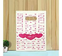 50 Unids 15x2 0cm/20x30cm Pequeña Bolsa de Joyería Patrón Lindo Bolsa de Plástico con Asa Bolsas de Regalo Dulces Galletas Fiesta Favor Embalaje Bag-E-20x30cm