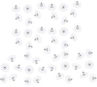 50 unids bola embrague curva con almohadilla pendiente respaldos bala embrague Earhook Ear tuerca Resultados joyería plata Durability