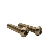 50 unids/lote #10-24 * 1/4 "~ 1" GR2 cabeza de botón titanio puro tornillo ranura Torx redondo sistema americano pan media seis tornillos lóbulo(1")