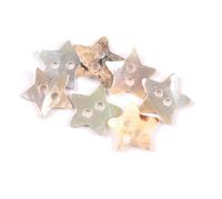 50 unids/lote 13mm corazón/estrella botones de costura de concha Natural Color nácar 2 agujeros accesorios de costura de ropa DIY