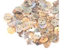 50 unids/lote 13mm corazón/estrella botones de costura de concha Natural Color nácar 2 agujeros accesorios de costura de ropa DIY