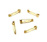 50 Unids/lote 15-40mm Alfileres De Aleación Broche Bases En Blanco Base De Clip for Suministros De Fabricación DIY(Gold,25mm)