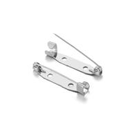 50 Unids/lote 15-40mm Broche Clip Base Pin Broches En Blanco for Hacer Joyería DIY(Silvery2,30mm 50Pcs)