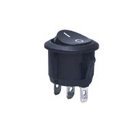 50 unids/lote 16mm/23MM SPST 2pin 3Pin 250V 6A forma de barco redondo interruptor rojo negro integrado ON OFF interruptor basculante posición cobre(23mm 2pin black,1 Lot (50 piece))