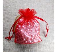 50 unids/lote 7 * 9 9 * 12 venta al por mayor 9x12 cm bolsas de organza con cordón de colores bolsas de embalaje de dulces de joyería bolsas de regalo de fiesta de cumpleaños-rojo, 20x30 cm, 25 uds.