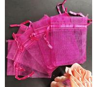 50 Unids/lote 7 * 9 cm Bolsas de organza Bolsa de joyería con regalo de boda Bolsas dibujables para decoración de boda Fiesta sorpresa 5Z-rose red-7x9cm-other