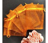 50 Unids/lote 7 * 9 cm Bolsas de organza Bolsa de joyería con regalo de boda Bolsas dibujables para la fiesta de derocación de la boda supprise 5Z-orange-7x9cm-other