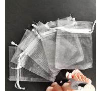 50 Unids/lote 7 * 9 cm Bolsas de organza Bolsa de joyería con regalo de boda Bolsas dibujables para la fiesta de derocación de la boda supprise 5Z-grey-7x9cm-other